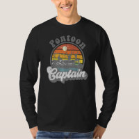 Pontoon Captain Retro Funny Boat Boating Fathers D
