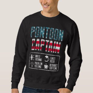 Pontoon Captain Sailing Sailboat Sailor 22 Sweatshirt