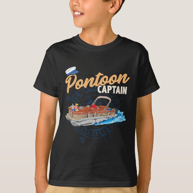 Pontoon Captain Tee Shirt Funny Pontoon Boating  (Front)
