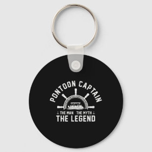 Pontoon Captain The Myth The Legend Lake Boating Keychain