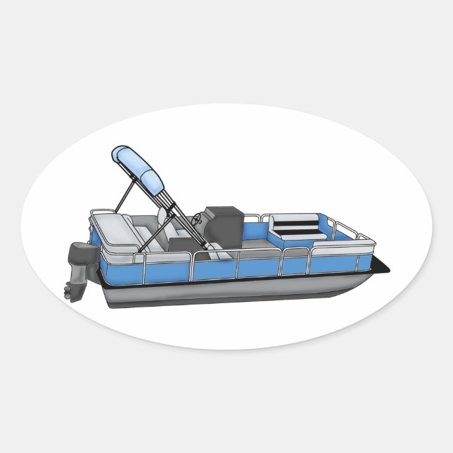 pontoon fun oval sticker (Front)