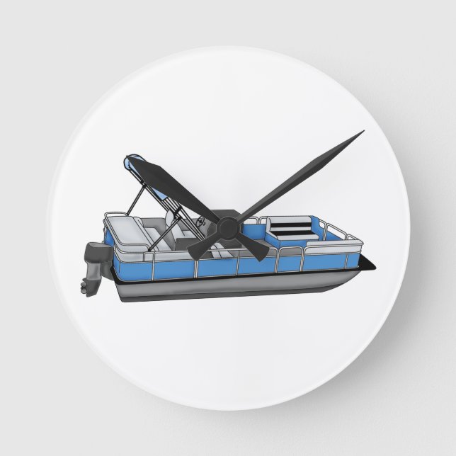 pontoon fun round clock (Front)