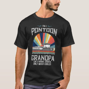 Pontoon Grandpa Captain Retro Boating Fathers T-Shirt