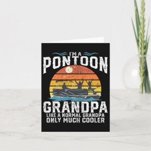 Pontoon Grandpa Captain Retro Funny Boating Father Card