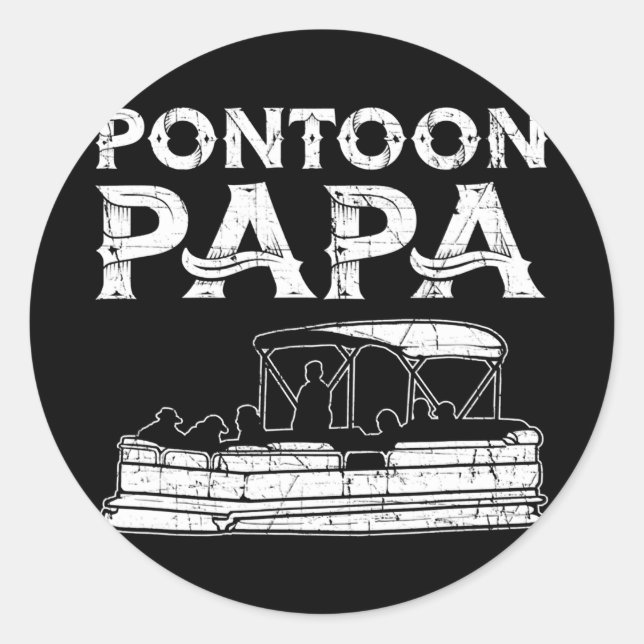 Pontoon Papa Pontoon Boating  Classic Round Sticker (Front)