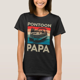 Pontoon Papa Recto Boat Captain Pontoon Owner Dad  T-Shirt