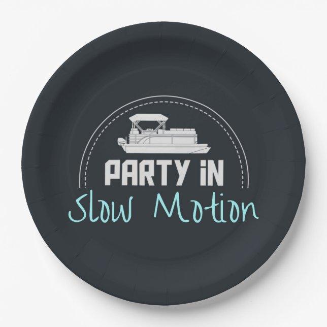 Pontoon Party in slow motion Paper Plate (Front)