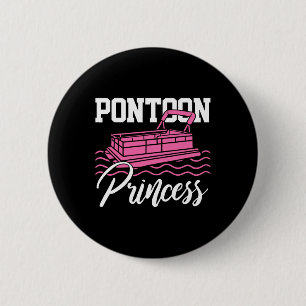 Pontoon Princess Boat Captain Lake Boating Gift  2 Inch Round Button