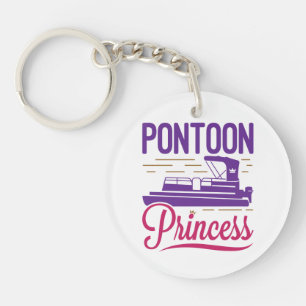Pontoon Princess Pontooning Motor Boating Keychain