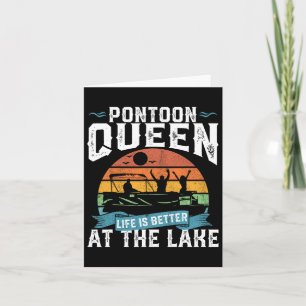 Pontoon Queen Funny Boating Lake Pontooning Womens Card