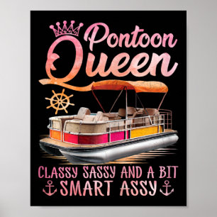 Pontoon Queen Pontoon Boat Party Lake Pontooning S Poster
