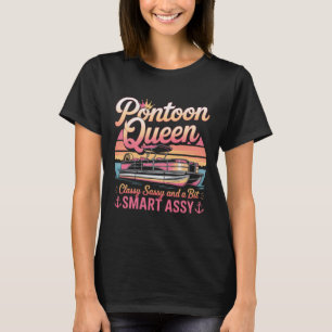 Pontoon Queen Sy Funny Boating Party Tee