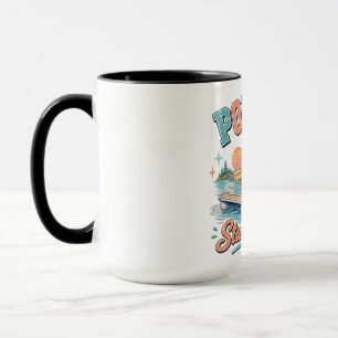 Pontoon State of Mind Lake Life Sunset Boating Mug