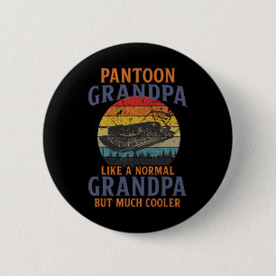 Pontoon Vintage White Pontoon Captain Boating Funn 2 Inch Round Button