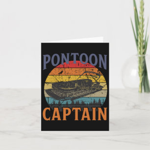 Pontoon Vintage White Pontoon Captain Boating Funn Card
