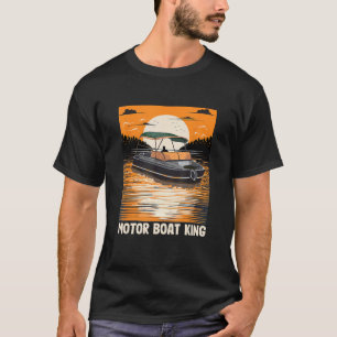 Pontooning Captain Motorboat King Funny Boat Parad T-Shirt