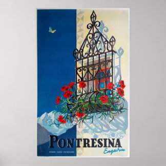 Pontresina - Suisse, Poster Vintage voyage