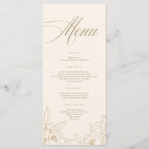 Pony à fleurs d'or, Mariage d'ivoire Carte Menu