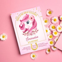 Pony birthday party saddle up horses pink and gold