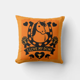 Pony Club Rider Throw Pillow
