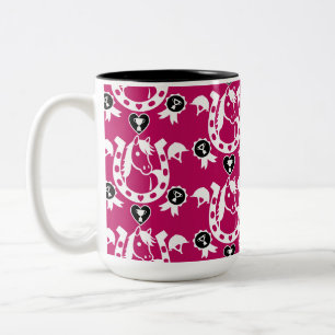 Pony Dressage Home Decor Two-Tone Coffee Mug