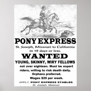 Pony Express Advertisement Poster