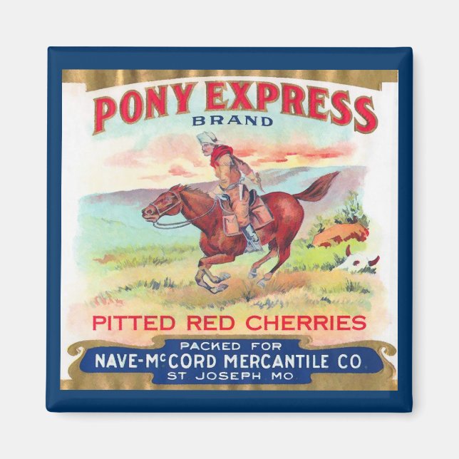 Pony Express cerises Aimant publicitaire (Devant)