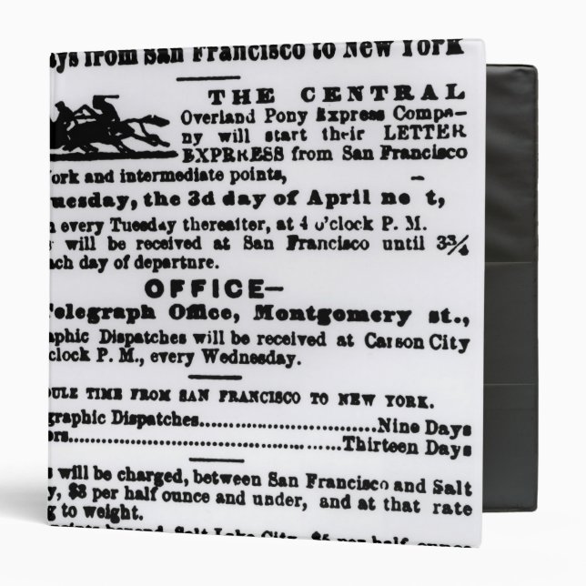 Pony Express, Nine Days Binder (Front/Inside)