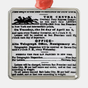 Pony Express, Nine Days Metal Ornament