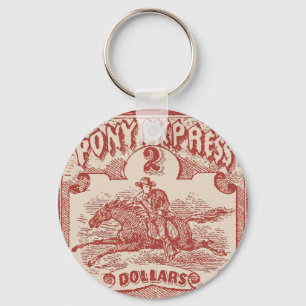 Pony Express Vintage Stamp Keychain