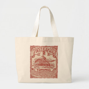 Pony Express Vintage Stamp Large Tote Bag