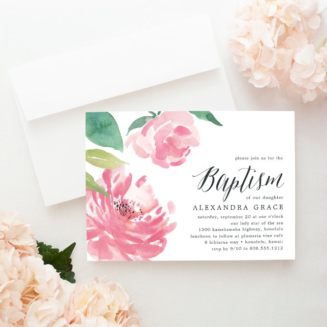 Pony florissant | Invitation au baptême (Créateur téléchargé)