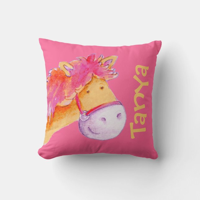Pony girls name Tanya orange rose coussin (Recto)