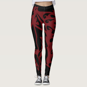 Pony Horse Stallion Steed Rapid Red Line Art Leggings