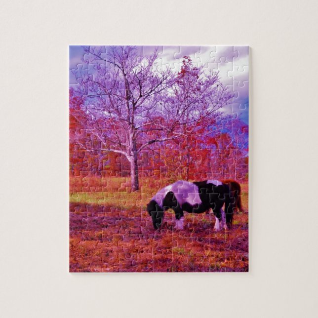 PONY IN A RAINBOW  coloured field Jigsaw Puzzle (Vertical)