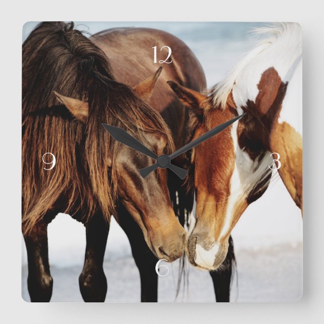 Pony Love Square Wall Clock (Front)