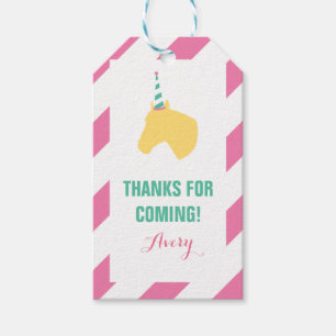 Pony Party Personalized Gift Tag Pink
