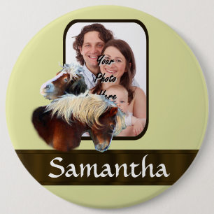 Pony photo template 6 inch round button