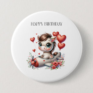 Pony Pilot Birthday 3 Inch Round Button