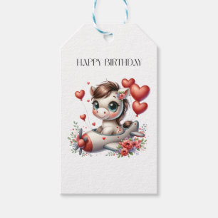 Pony Pilot Birthday Gift Tags