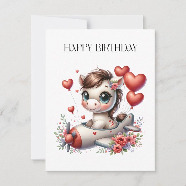 Pony Pilot Birthday Invitation (Front)