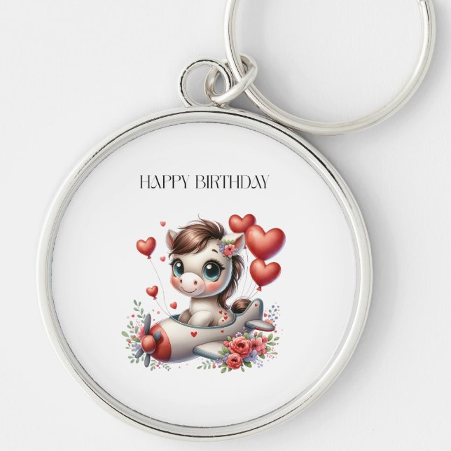 Pony Pilot Birthday Keychain (Front)