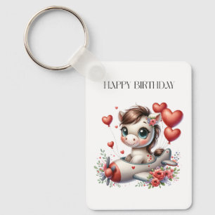 Pony Pilot Birthday Keychain
