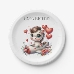 Pony Pilot Birthday Paper Plate