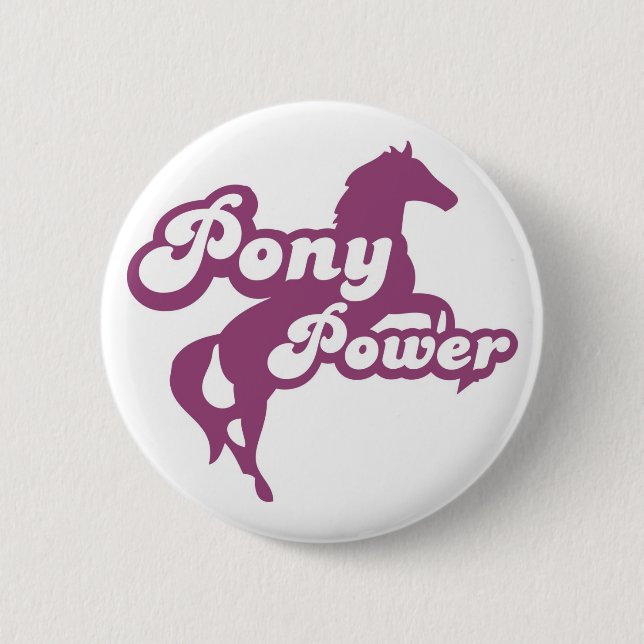 Pony Power 2 Inch Round Button (Front)
