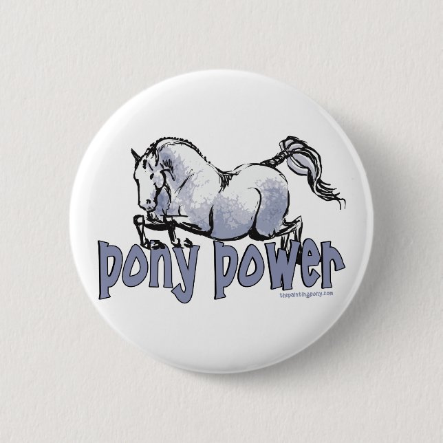 Pony Power 2 Inch Round Button (Front)