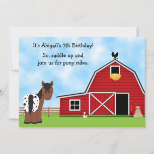 Pony Rides Équitation Anniversaire Invitation