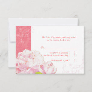 Pony rose fleurit Mariage RSVP
