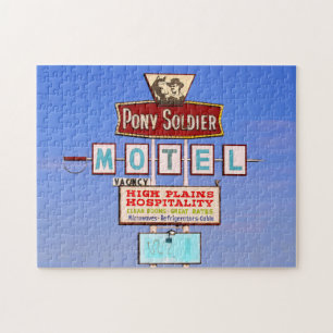 Pony Soldier Motel Sign, Route 66, Tucumcari, N.M. Jigsaw Puzzle