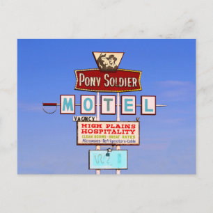 Pony Soldier Motel Sign, Tucumcari, N.M. Postcard